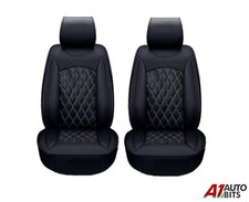 Black Quilted Diamond PU Leather Front Seat Covers For Vauxhall Corsa Astra picture
