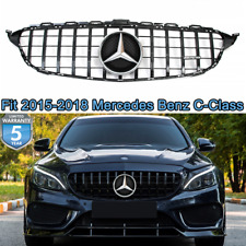Black GT R Style Grille W/Emblem For Mercedes Benz C-Class W205 2015-2018 C300 picture