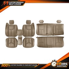 2003 - 2007 For Chevy Silverado 1500 Front & Rear Bench Leather Seat Cover TAN picture