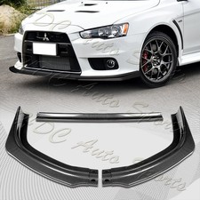 For 2008-2015 Mitsubishi Evolution R-Style Carbon Look Front Bumper Spoiler Lip picture