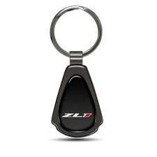 Chevrolet Camaro ZL1 Black Dome Gunmetal Black Metal Teardrop Key Chain picture