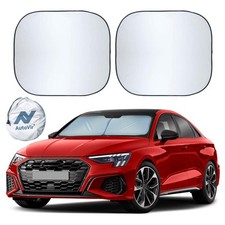 Autovir 2 Piece Car Windshield Sun Shade Foldable | Durable Polyester Windshi... picture