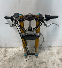 04-10 Aprilia RSV1000 RSV1000R OHLINS FRONT FORKS TUBES TREES HANDLEBARS BARS picture