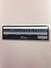 1953 1954 1955 1956 FORD PICKUP TRUCK DATA PLATE TAG STAMPED picture