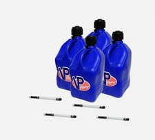 VP Racing Blue 4 Pack + 4 Fill Hoses Square Utility Jug Can picture
