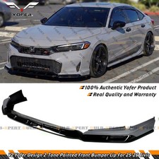 For 25-26 Honda Civic Yofer V2 Urban Gray Black 2 Tone Front Bumper Lip Splitter picture