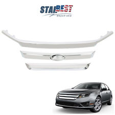 3pcs For 2010-2012 Ford Fusion Front Upper Grille Molding Trims Chrome Kit Set picture