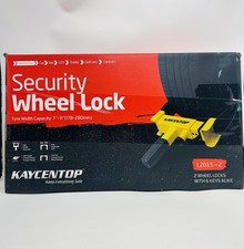 2 Pack Universal Wheel Lock - Yellow Anti-Theft Clamp for Vehicles *NEW* picture