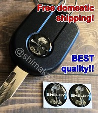 2x LOGO Ford Mustang SVT Shelby Cobra black key FOB emblem, 16mm resin sticker picture