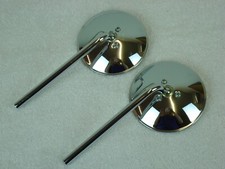 NOS 6 INCH STEM CHROME MOTORCYCLE MIRROR SET - HARLEY KNUCKLEHEAD PANHEAD SHOVEL picture