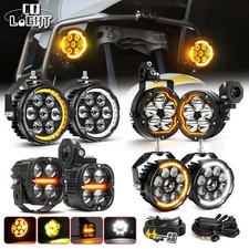 300W Motorcycle Driving Spot Lights LED Auxiliary Fog Lights DRL Amber & White picture