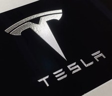 True Engraved Tesla Car Tag Diamond Etched Front Vanity Black License Plate picture