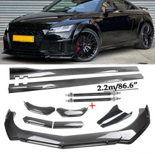 For Audi TTS Quattro Coupe Carbon Fiber Front Bumper Rear Lip Chin Spoiler Body picture