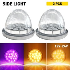 2X Amber Purple Watermelon Lights LED For 12V Semi Truck Trailer Bumper Signal J picture
