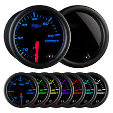 GlowShift 52mm Tinted Diesel Truck Boost 60 PSI Gauge w. 7 LED Colors picture