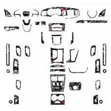 62Pcs Red Forged Carbon Fiber Full Set of Decoative Foil for Dodge Charger 15-22 picture