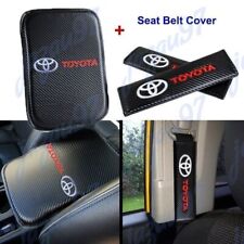 3PCS New Carbon Fiber Car Center Armrest Cushion Mat Pad Cover For TOYOTA Combo picture