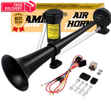 GAMPRO 12V 150dB Air Horn kit, 18Inch Chrome Zinc Single Standard, Black picture