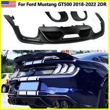 GT500 Style Rear Bumper Diffuser Lip Spoiler Matte Black For 18-22 Ford Mustang picture