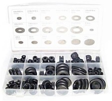 125 Pc Rubber Grommet Firewall Wire Gasket Solid Hole Plug Assortment Set  picture
