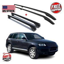 Roof Rack Roof Rail SET for VOLKSWAGEN VW TOUAREG 2002-2010 SUV Blk 7527933B picture