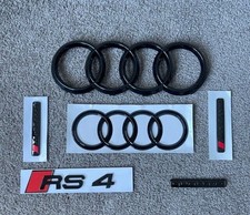 New OE ST Audi RS4 Quattro Audi Sport Front Rear Rings Emblem Badge Y2013-2020 picture