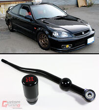 FOR 88-2000 HONDA CIVIC BLK DUAL BEND SHORT THROW SHIFTER+ 3'' LONG SHIFT KNOB  picture