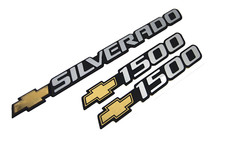 1999-2006 fits Chevy Silverado 1500 Door Emblems Logo Name Plate 3pc 15114051 picture