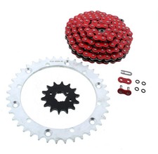 1989 - 1992 Yamaha YFM 350 Warrior Red O-Ring Chain & Silver Sprocket 14/40 98L picture