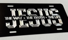Jesus the Way Truth Life Christian Car Tag Diamond Etched Engraved License Plate picture
