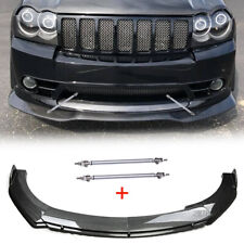 For Jeep Grand Cherokee SRT8 Carbon Front Bumper Lip Spoiler Splitter+Strut Rods picture