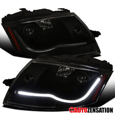 Fit 1999-2006 Audi TT Smoke Black LED Strip Projector Headlights Headlamps 99-06 picture