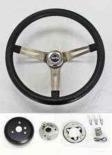 1969-1972 Chevelle steering wheel Black Grip Stainless Steel Spokes 15