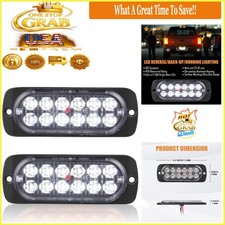 2 Pack White LED Reverse Backup Lights Waterproof Surface Mount DOT Compliant picture