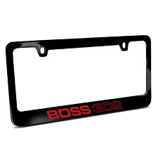 Ford Mustang Boss 302 in Red Black Metal License Plate Frame picture