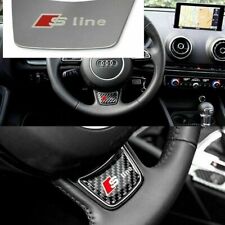 1X NEW for AUDI Sline Steering Wheel BADGE S Line Badge CARBON FIBER/ SILVER picture