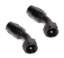 2pc BLACK AN-16 AN16 45° Deg Swivel Fuel Oil Gas Line Hose End Fitting Adapter picture
