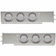 Stainless Steel Rear Mud Flap Hanger Bar Clear LED Lights Spring United 61731 picture