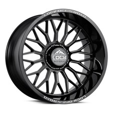 22x10 Lock Extreme Rampage Gloss Black Milling Wheel 8x180 (-18mm) picture