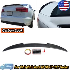 FOR 2012-2018 AUDI A6 S6 C7 C7.5 CARBON PATTERN ABS TRUNK SPOILER HIGH KICK WING picture