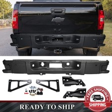 Black Rear Bumper Assembly w/Corner Step For 07-13 Silverado 1500 w/Sensor Holes picture