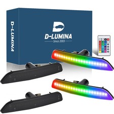 For 2010-14 Ford Mustang 4PCS RGB Front Rear Bumper LED Side Marker Lights Lamps picture