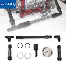 6AN Braided Dual Feed Carb Fuel Line Double Pump for 4150 Holley Carburetor picture