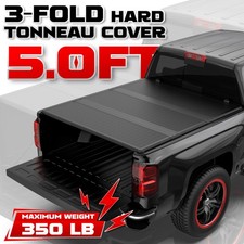 5FT Tri-Fold Fiberglass Hard Truck Bed Tonneau Cover for 2024-2026 Toyota Tacoma picture