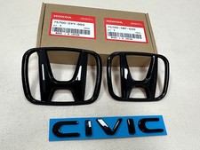 Genuine 3Pcs Black Front Rear Emblem For 2023 CIVIC LX Hatchback 4-Door picture