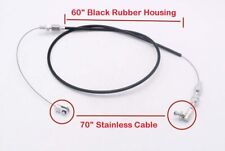 60in Universal Throttle Cable Replacement Black Rubber Car Truck 5ft long picture