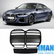 Gloss Black Front Kindey Grille Grill For BMW G22 4er Coupe 2D 2021-24 W/O ACC  picture