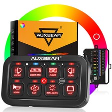 AUXBEAM RGB 8 Gang Switch Panel Toggle LED Light Bar Switch Relay System Marine picture