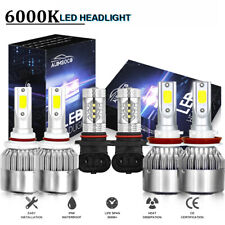 For Toyota Tundra 2007-2013 6000K LED Headlight Hi/Lo + Fog Light Bulbs Combo 6x picture