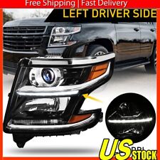 Black Fits 2015-2020 Chevy Tahoe Headlights Lamps Suburban LED Strip Projector picture